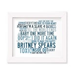 Britney Spears Poster Framed Gifts A4 Print Greatest Hits My Prerogative in The Zone Photo A3 Song Lyrics Art