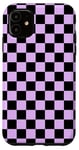 iPhone 11 Black Purple Classic Checkered Pattern Checker Checkerboard Case