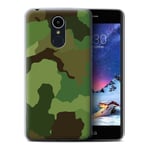 Phone Case for LG K8 2017/M200 Military Camo Camouflage US Woodland Combat Transparent Clear Ultra Soft Flexi Silicone Gel/TPU Bumper Cover