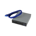 StarTech.com Lecteur multi-cartes interne USB 3.0 avec support UHS-II - CF - Clé USB (MS) - MicroSD (TransFlash) - MicroSDHC - MiniSD - MMC - MS Duo