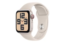Apple Watch SE (GPS + Cellular) 2. generation - stjernelys-aluminium - smart ur med sportsbånd - stjernelys - 32 GB