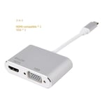 argent - adaptateur USB type-c vers HDMI 4K VGA, station d'accueil 3.0 pour MacBook TV, Samsung S20 Dex, Huaw