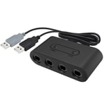 4 Ports Gamecube Adaptateur Contrôleur Pour Commutateur Wii U & Usb Pc + Noir