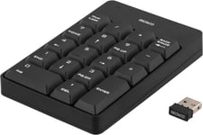 DELTACO trådløst numeriskt tastatur, USB, 10m rækkevidde, sort