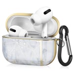 TNP Hard Protective Case Cover for Apple AirPods Pro/ 3 Gen, Cute Stylish Cover with Carabiner Clip Keychain Accessories Compatible with Airpod Pro 3rd Generation 2019 Girls Women Men (White Glitter)