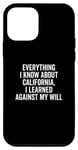 Coque pour iPhone 12 mini Design humoristique « Everything I Know About California »