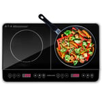 Double Induction Hob, 2800w Portable Powerful Electric Cooker Hot Plate Controls