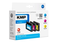 KMP MULTIPACK H166CMYX - 3-pack - Lång livslängd - gul, cyan, magenta - kompatibel - bläckpatron (alternativ för: HP 953XL, HP F6U16AE, HP F6U17AE, HP F6U18AE) - för HP Officejet Pro 77XX, 82XX, 87XX