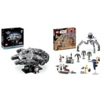 LEGO Star Wars Millenium Falcon 25th Anniversary Set for Adults, Collectible A New Hope Starship & Star Wars Clone Trooper & Battle Droid Battle Pack Building Toys for Kids with Speeder Bike