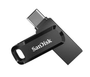 SanDisk 256Go Ultra Dual Drive Luxe noire USB Type-C jusqu'à 400MB/s avec connecteurs USB Type-C et USB Type-A
