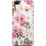 Apple iPhone 5s Gjennomsiktig Telefondeksel Rosa blommor