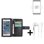 Wallet Case Cover for Samsung Galaxy S22+ + headphones black screen protector
