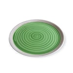 Zafferano Série Spirale, assiette à pizza en céramique, décorée à la main, fabriquée en Italie, passe au lave-vaisselle et au micro-ondes, diamètre 33 cm, 6 pièces, vert et beige