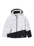 Marmot Wm's Slingshot Jacket Down Ski Jacket, Warm Insulated Snowboard Wear, Waterproof Padded Snow Jacket, Breathable Overcoat - White/Black, Large