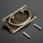 Antique Bronze Square Handle Ring Pull Furniture Cupboard Wardrobe Door Hardware