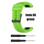 For Garmin Fenix 6 6s 6x 5 5s 5x Silicone Watch Band 20mm 22mm Green