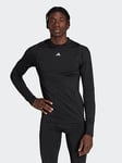 adidas Techfit Cr Long Sleeve T Shirt - Black, Black, Size 2Xl, Men