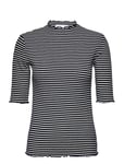 Candacekb Stripe Ss Tops T-shirts & Tops Short-sleeved Black Karen By Simonsen