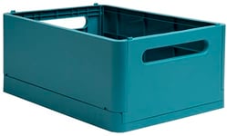 Exacompta - Réf. 27234D - 1 caisse pliable, casier, boîte de rangement multi-usages SMARTCASE - Livrée à plat, dimensions non pliées : Prof.37,5 x larg.27,5 x Haut.16,3 cm - Couleur bleu pacifique
