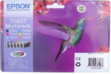 C13T08074021 Epson T0807 Claria Ink Cartridge Multi 6 Pack for Stylus Photo R265