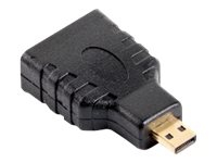 Lanberg - HDMI-adapter med Ethernet - HDMI hona till 19 pin micro HDMI Type D hane