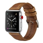 Bracelet en cuir véritable Couche supérieure populaire marron pour votre Apple Watch Series 4 40mm/Series 3/2/1 38mm