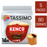Kenco Pure 100% Colombian Pack of 5 Coffee Pods (Total: 80 Pods, 80 Drinks)