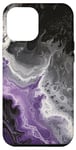 Coque pour iPhone 14 Pro Max Drapeau Asexuality Marble Pride | Art en marbre noir, violet, gris