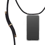 KNOK Chaîne de téléphone Portable Compatible avec Apple iPhone 12 / iPhone 12 Pro – Coque en Silicone avec Cordon – Étui de Protection pour Smartphone – Étui Transparent