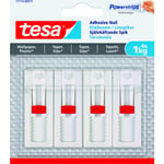 Tesa Powerstrips limspiker, 1 kg, 4-pak, justerbar, hvit