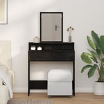 Sminkbord Svart ek MDF och glas 79 x 41 x 140 cm Sminkbord