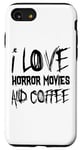 Coque pour iPhone SE (2020) / 7 / 8 Amateur de films d'horreur - J'adore les films d'horreur et le café