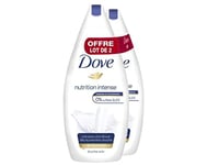 Dove Nutrition Intense Gel Douche Femme 1/4 de Crème Hydratante (Lot de 2x750ml)