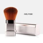 Retractable Makeup Brush Blush Foundation Silver