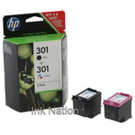 Original Genuine HP 301 Black 301 Colour Ink Cartridges Combo Pack
