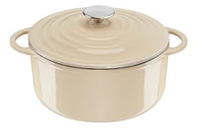 Tefal LOV Casserole Dish 25cm Non Stick Induction Cast Iron 5.0L with Lid Cream E2590404