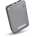 EVEREADY - Batterie Externe 10000 mAh + Câble USB-A/Micro-USB - Batterie Externe Téléphone - Argenté
