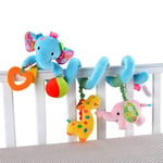 Baby Music Bed Hanging Cribs Toy, Cute Plush Activity Stroller Soft Toys Hanging Rattle Gift for Pushchair Pram Car Seat Cot from, Elephant Lion with Mirror and Bell Shape