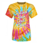 Grindstore Womens/Ladies Festival Hair Dont Care Tie Dye T-Shirt - XXL