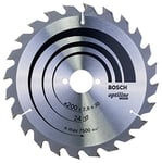 Bosch 2608640618 Optiline Wood Circular Hand Saw Blade, 200mm x 2.8mm x 30mm, 24 Teeth, Silver