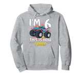 6th Birthday I'm 6 This Is How I Roll Shark Monster Truck Pullover Hoodie