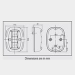 Lalizas Akterlanterna för aktermontering FOS LED 20 Stern light, 1.5 W, 12 - 24 V, 135°, svart plast, 95 x 71 32 mm, vit, båtar <20 meter + ljuskälla W