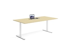Wulff Hev senk skrivebord 200x100cm 670-1170 mm (slaglengde 500 mm) Färg på stativ: Hvit - bordsskiva: Bjørk