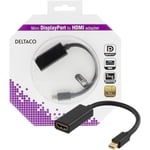 DELTACO Deltaco Mini Displayport Till Hdmi Adapter, 4k, 0,2m, Svart (dp-