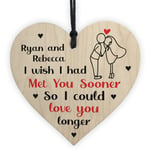 Valentines Day Anniversary Personalised Gift Idea Wooden Heart Gift For Him Her