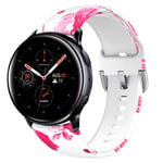 20mm Floral Strap Compatible with Galaxy Watch Active2 /Active 42mm Bands Women Soft Silicone Bracelet Replacement for Samsung Galaxy Watch SM-R500/SM-R810 UK91008 (Size Small,#3)
