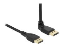 Delock - Bildskärmskabel - DisplayPort (hane) till DisplayPort (hane) vinklad - DisplayPort 1.4 - 2 m - stöd för 8K - svart
