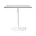 Cafébord Kvadrat - Runt pelarstativ, Storlek 80x80 cm, Bordsskiva Mörkgrå, Stativ Vit