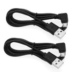 2pcs PVC Navigator Data Charging Cable Compatible with Tom-Tom GO 50 2.4A Black
