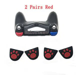 2Pairs Cat Paw Custom Design Silicon Trigger Buttons Sticker W/ Adhensive for PS4 Controller L2 R2 Button Cover (Red)